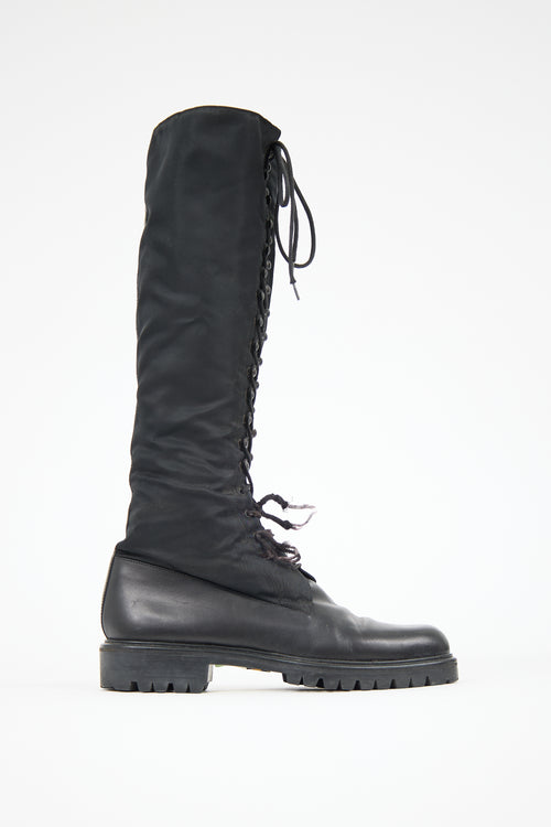Prada Leather Combat Boot