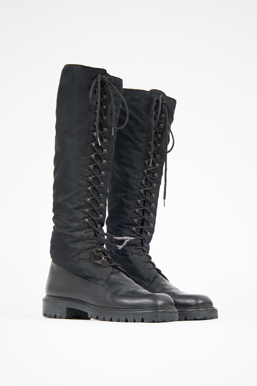 Prada Leather Combat Boot