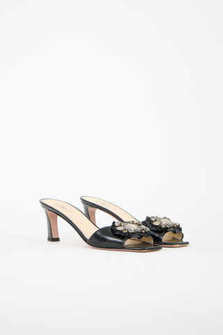 Prada Leather Embellished Sandal