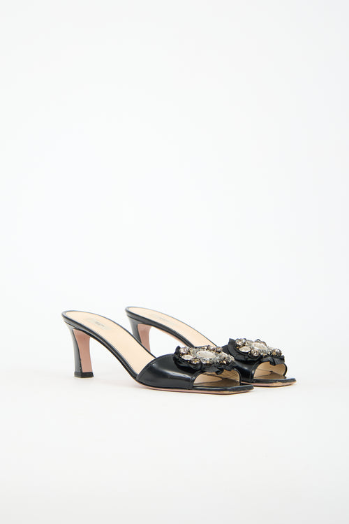 Prada Leather Embellished Sandal