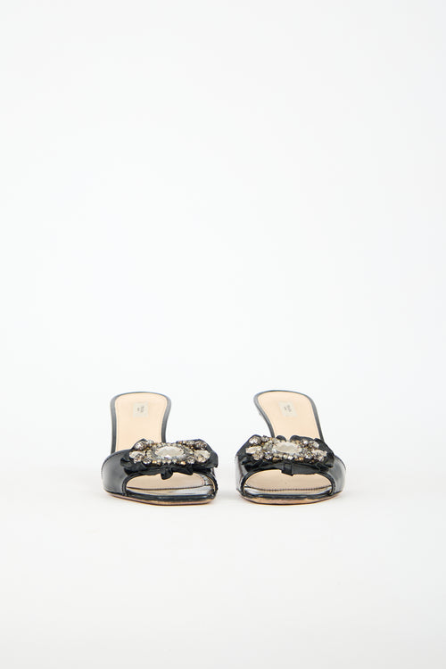 Prada Leather Embellished Sandal