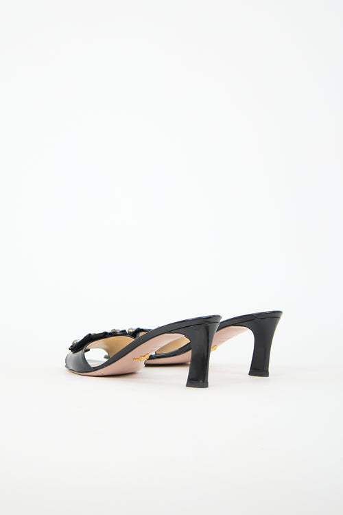 Prada Leather Embellished Sandal