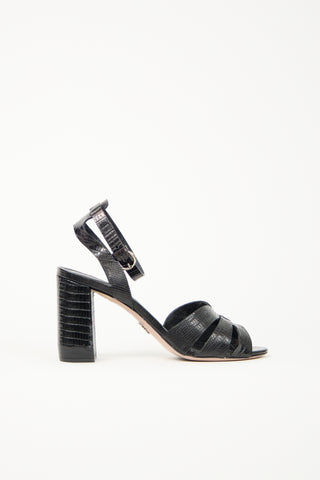 Prada Leather Embossed Heel