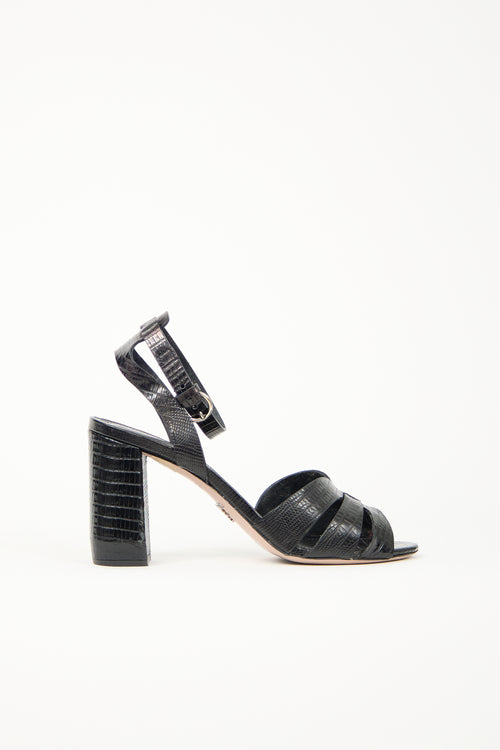 Prada Leather Embossed Heel