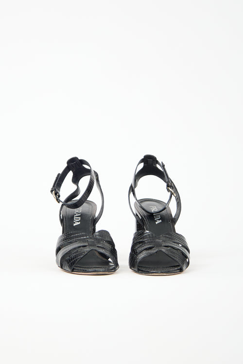 Prada Leather Embossed Heel