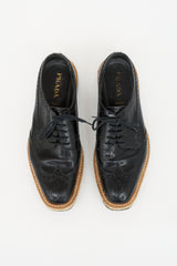 Prada Leather Espadrille Platform Derby