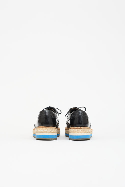 Prada Leather Espadrille Platform Derby