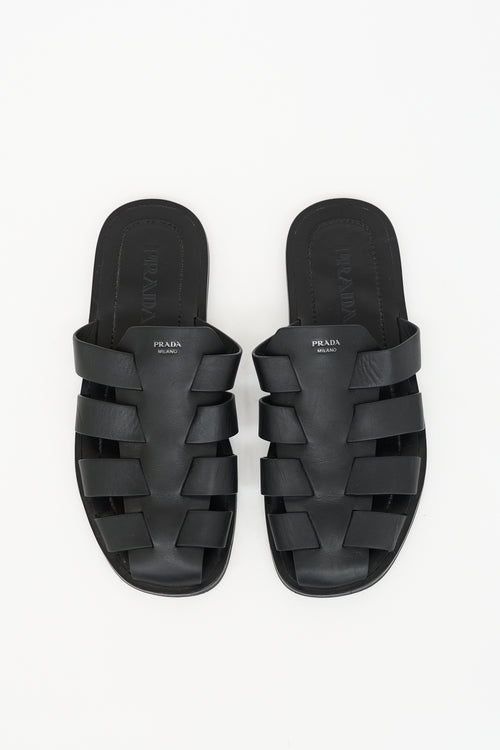 Prada Leather Fisherman Mule Sandal