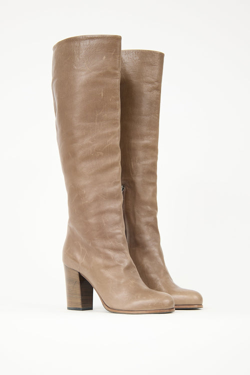 Prada Leather Knee High Boot