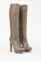 Prada Leather Knee High Boot