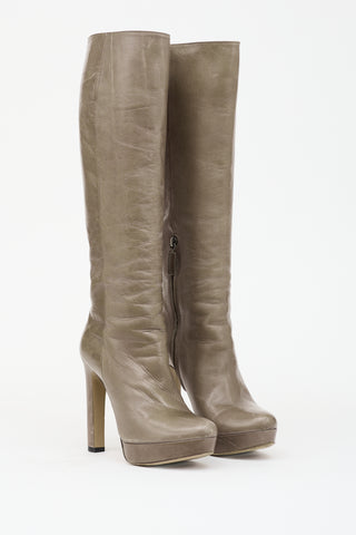 Prada Leather Knee High Boot