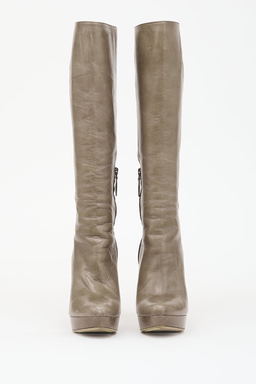Prada Leather Knee High Boot