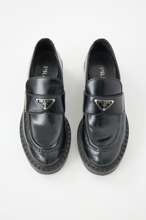 Prada Leather Logo Loafer