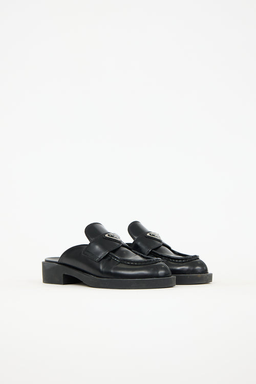 Prada Leather Logo Mule