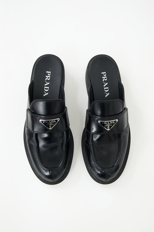 Prada Leather Logo Mule