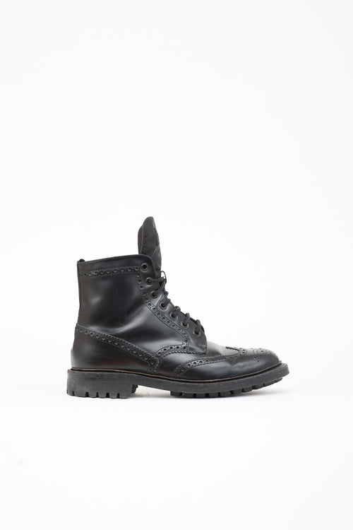 Prada Leather Longwing Brogue Boot