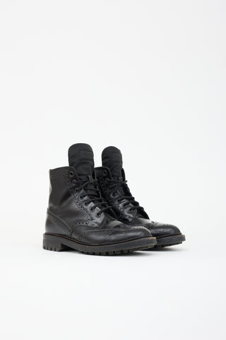 Prada Leather Longwing Brogue Boot