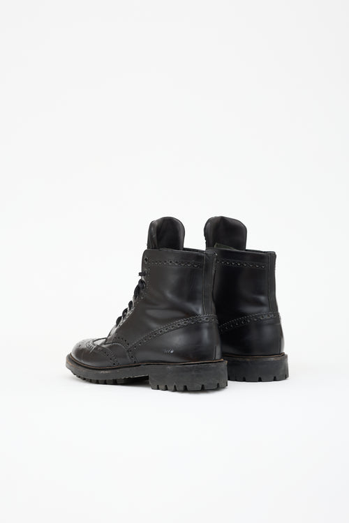 Prada Leather Longwing Brogue Boot