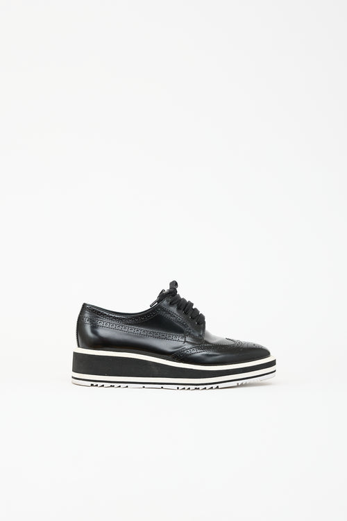 Prada Leather Longwing Platform Oxford