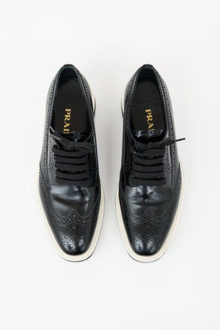 Prada Leather Longwing Platform Oxford