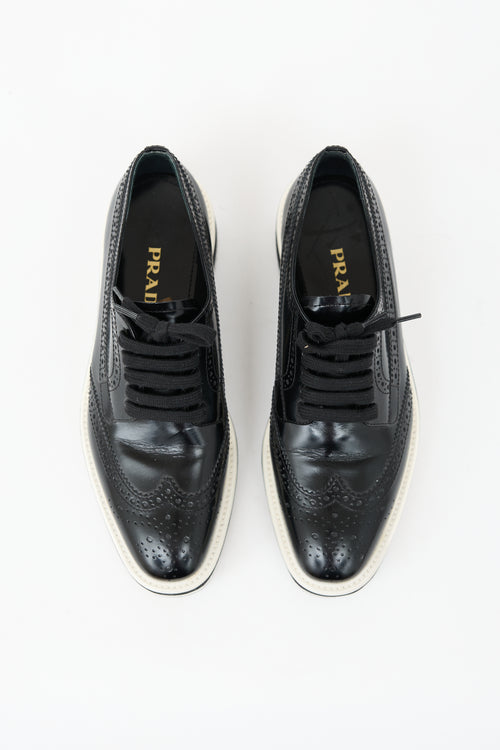 Prada Leather Longwing Platform Oxford