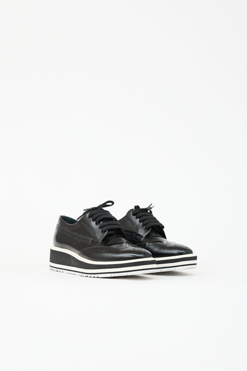 Prada Leather Longwing Platform Oxford