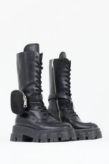 Prada Leather Monolith Mid Calf Boot