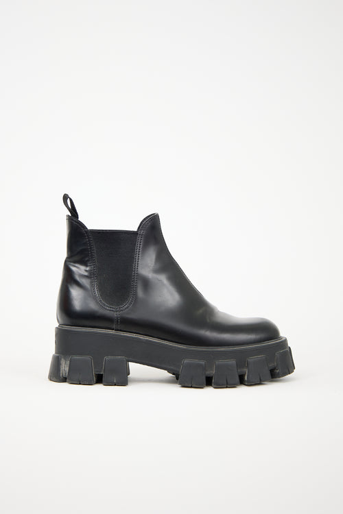 Prada Leather Monolith Platform Boot