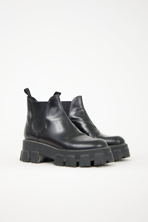 Prada Leather Monolith Platform Boot