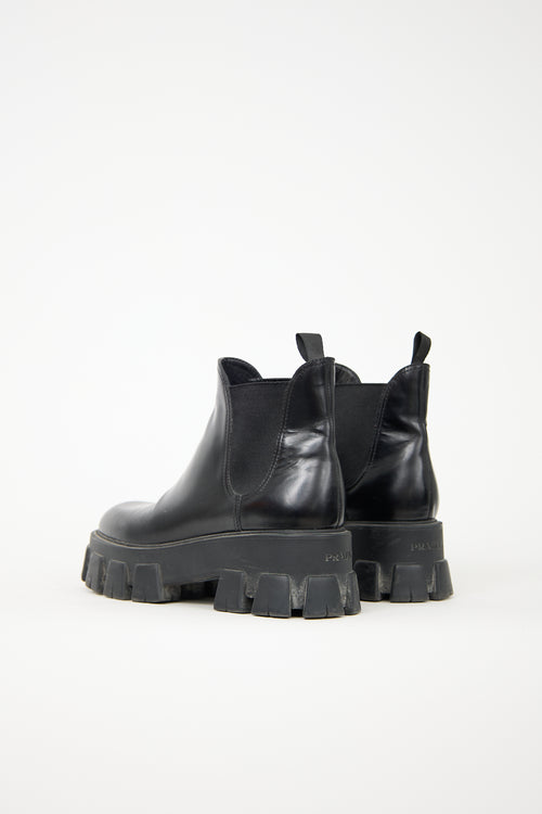 Prada Leather Monolith Platform Boot