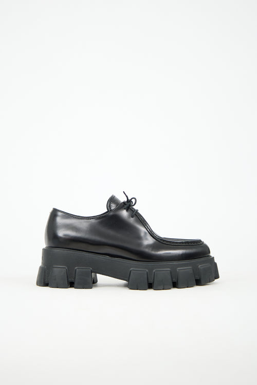 Prada Leather Monolith Platform Loafer