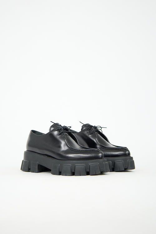 Prada Leather Monolith Platform Loafer