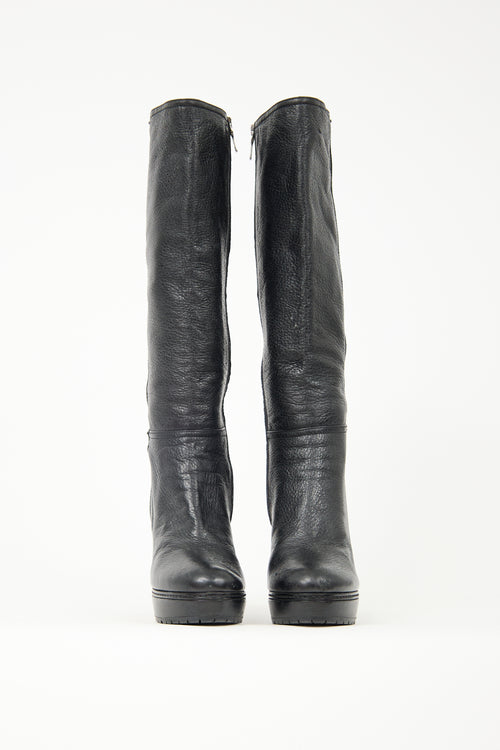 Prada Leather Platform Boot