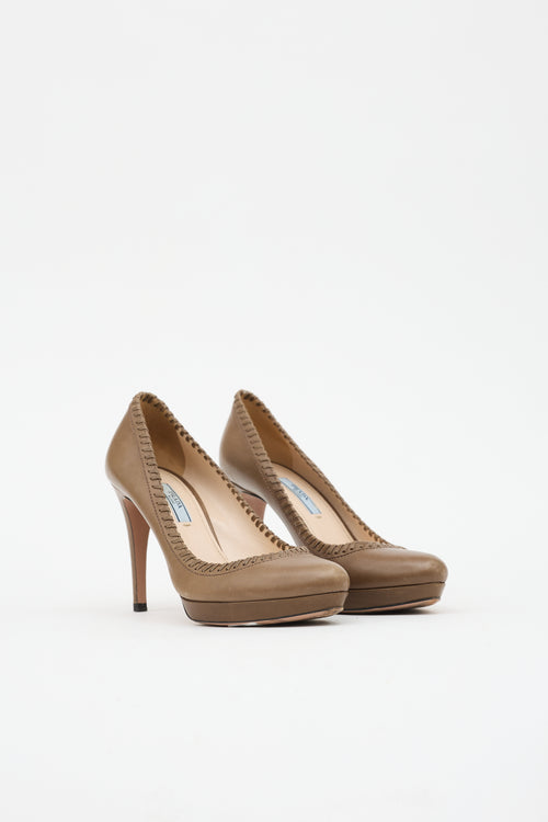 Prada Leather Platform Pump