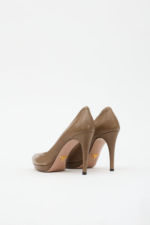Prada Leather Platform Pump