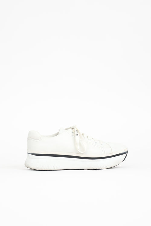 Prada Leather Platform Sneaker