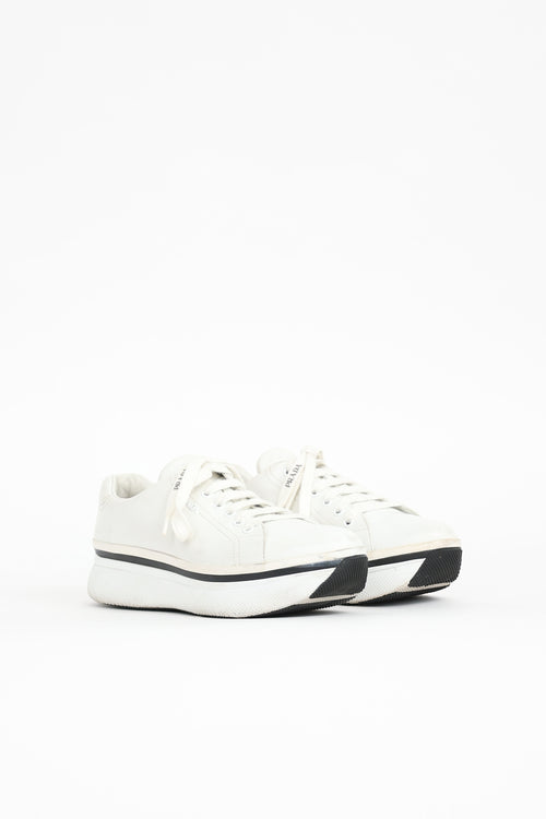 Prada Leather Platform Sneaker