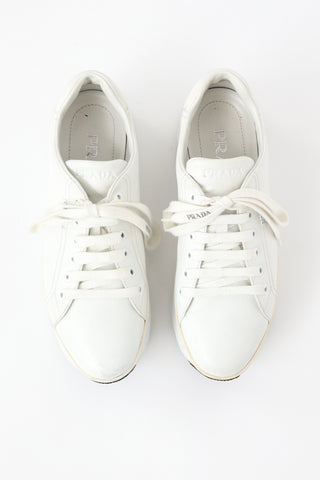 Prada Leather Platform Sneaker