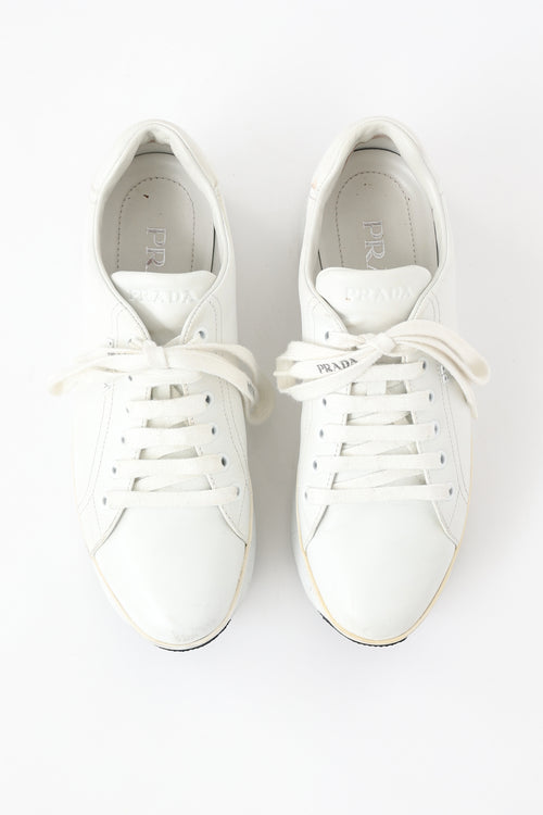 Prada Leather Platform Sneaker