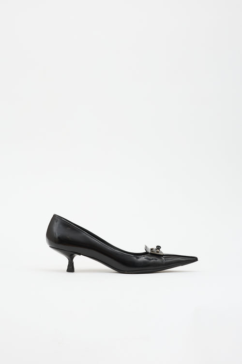 Prada Leather Pointed Toe Pump