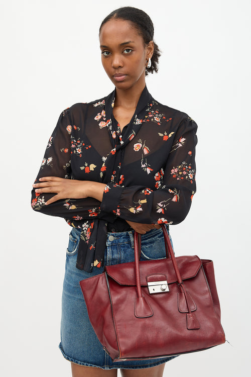 Prada Leather Sound Tote Bag