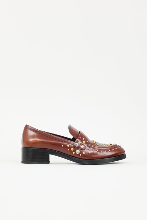 Prada Leather Studded Loafer