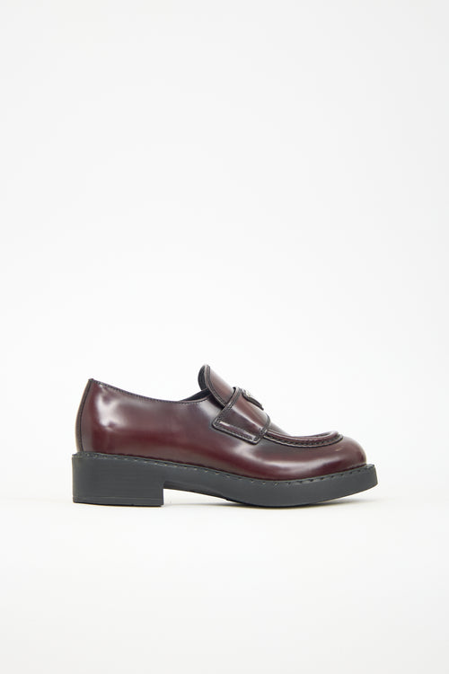 Prada Leather Triangle Logo Loafer
