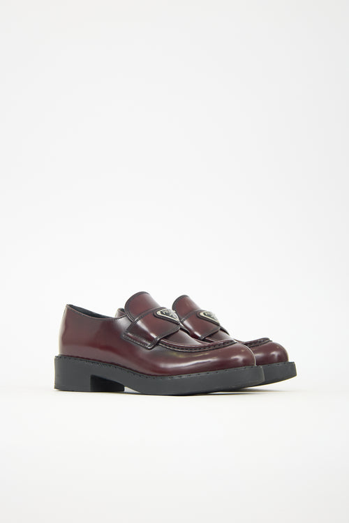 Prada Leather Triangle Logo Loafer