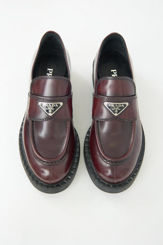 Prada Leather Triangle Logo Loafer