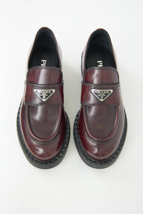Prada Leather Triangle Logo Loafer