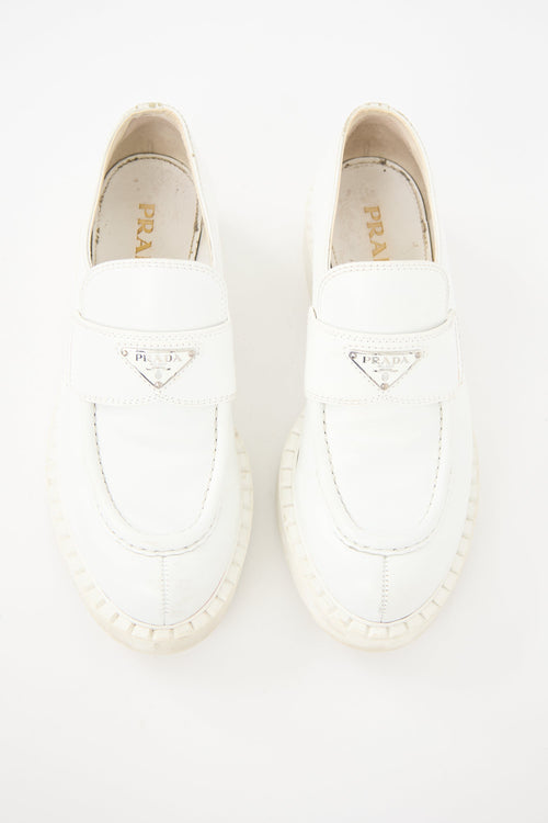 Prada Leather Triangle Logo Loafer