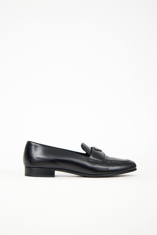 Prada Leather Triangle Logo Loafer