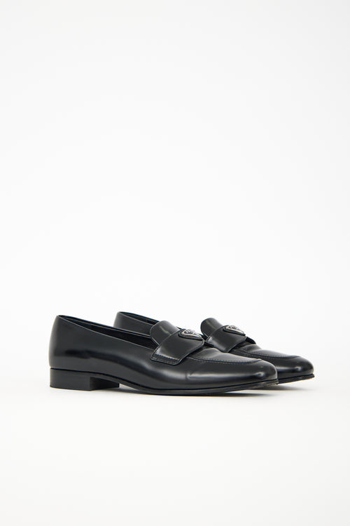 Prada Leather Triangle Logo Loafer