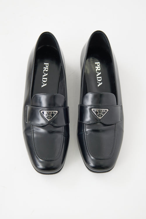 Prada Leather Triangle Logo Loafer